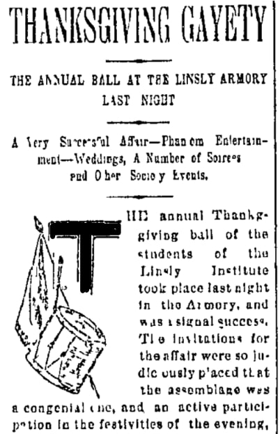 An article about Thanksgiving, Wheeling Register newspaper 30 November 1893