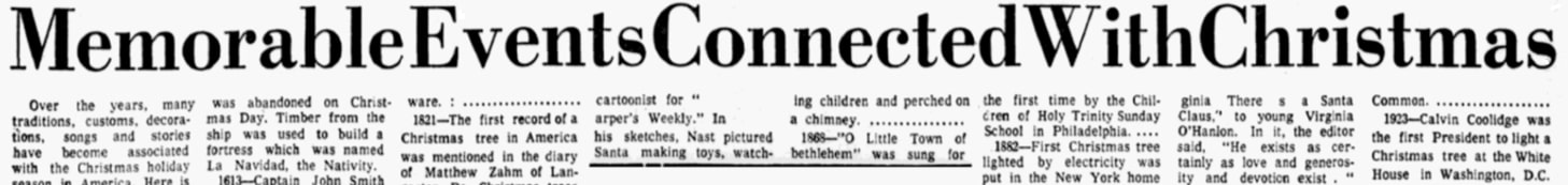 An article about Christmas, Dallas Morning News newspaper 12 December 1974