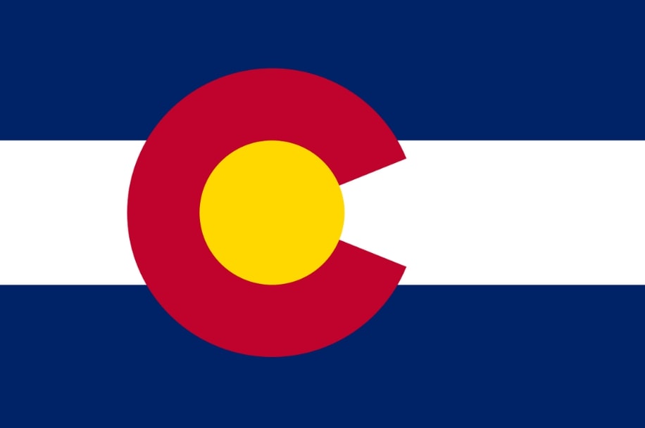 Illustration: Colorado state flag. Credit: Wikimedia Commons.