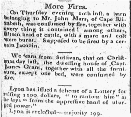 An article about Christmas, Newburyport Herald newspaper 25 January 1799