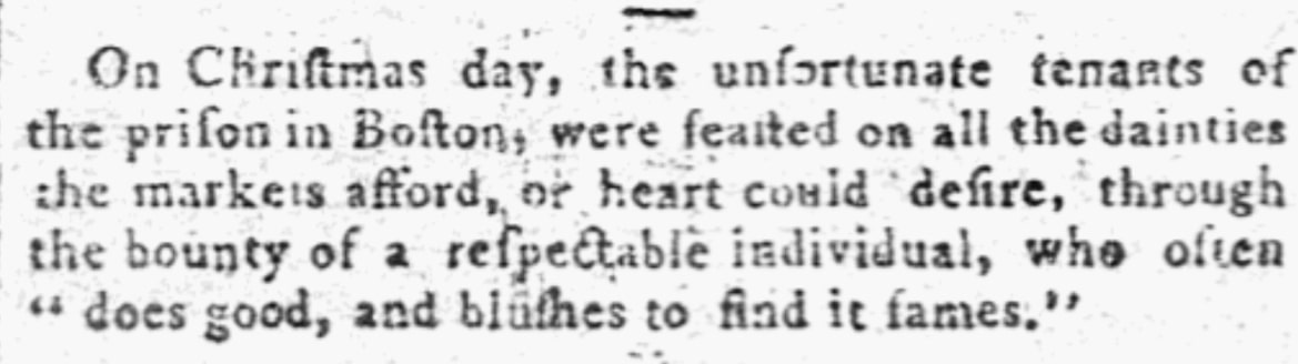 An article about Christmas, Philadelphia Gazette newspaper 3 January 1799