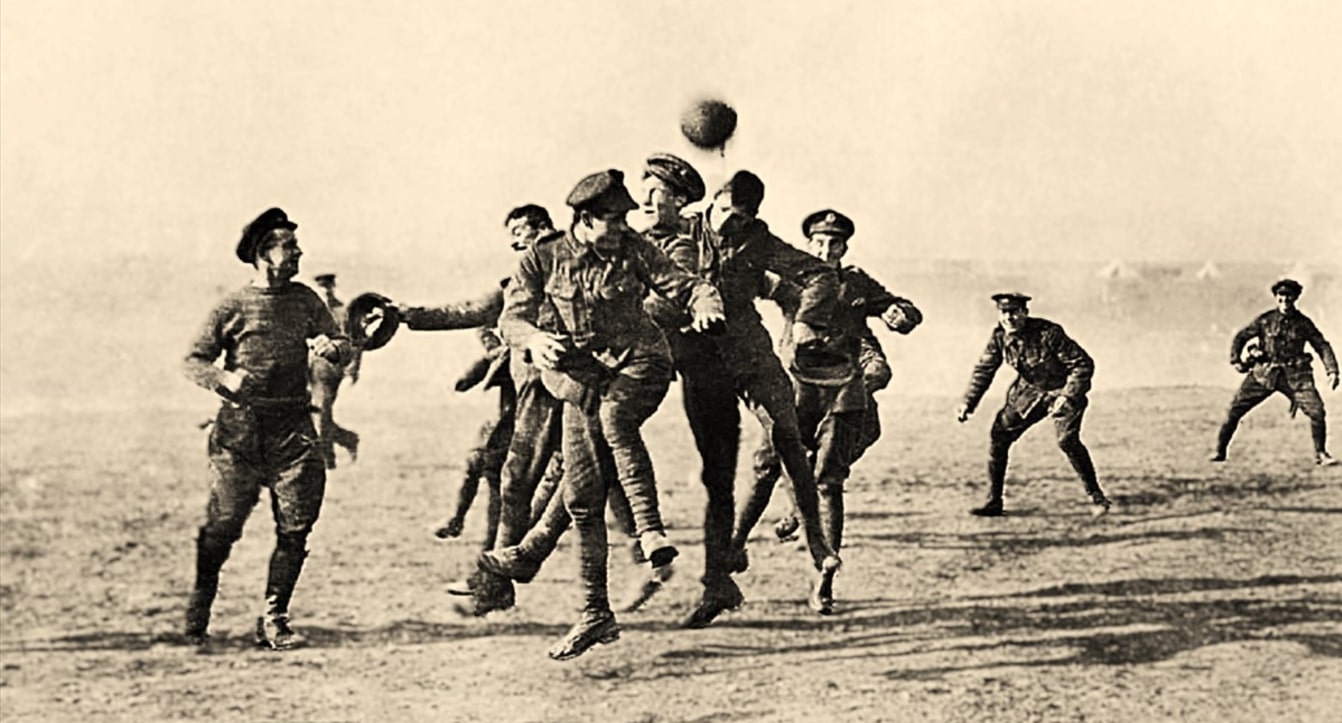 Photo: Christmas Truce football game. Credit: Imperial War Museums, England Digital Archive.