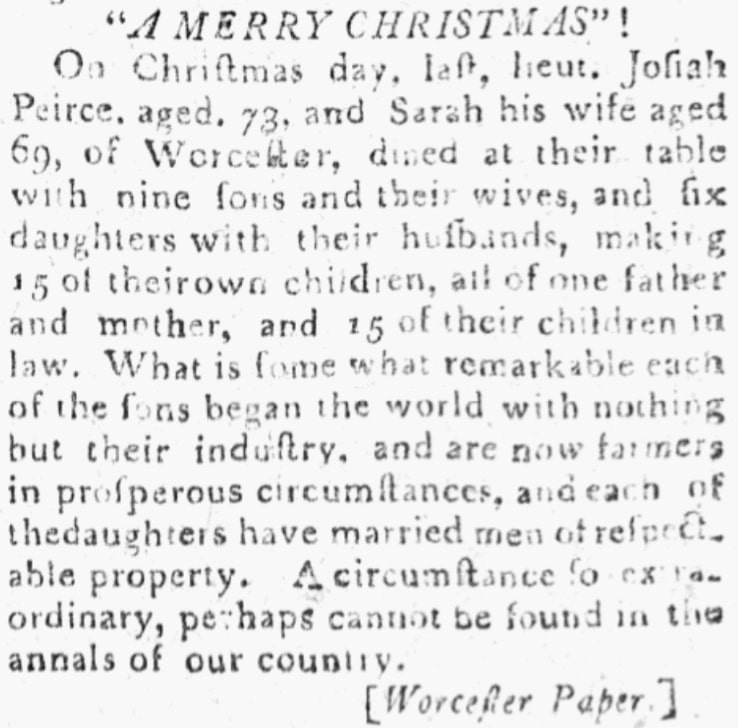 An article about Christmas, Rural Repository newspaper 21 January 1796