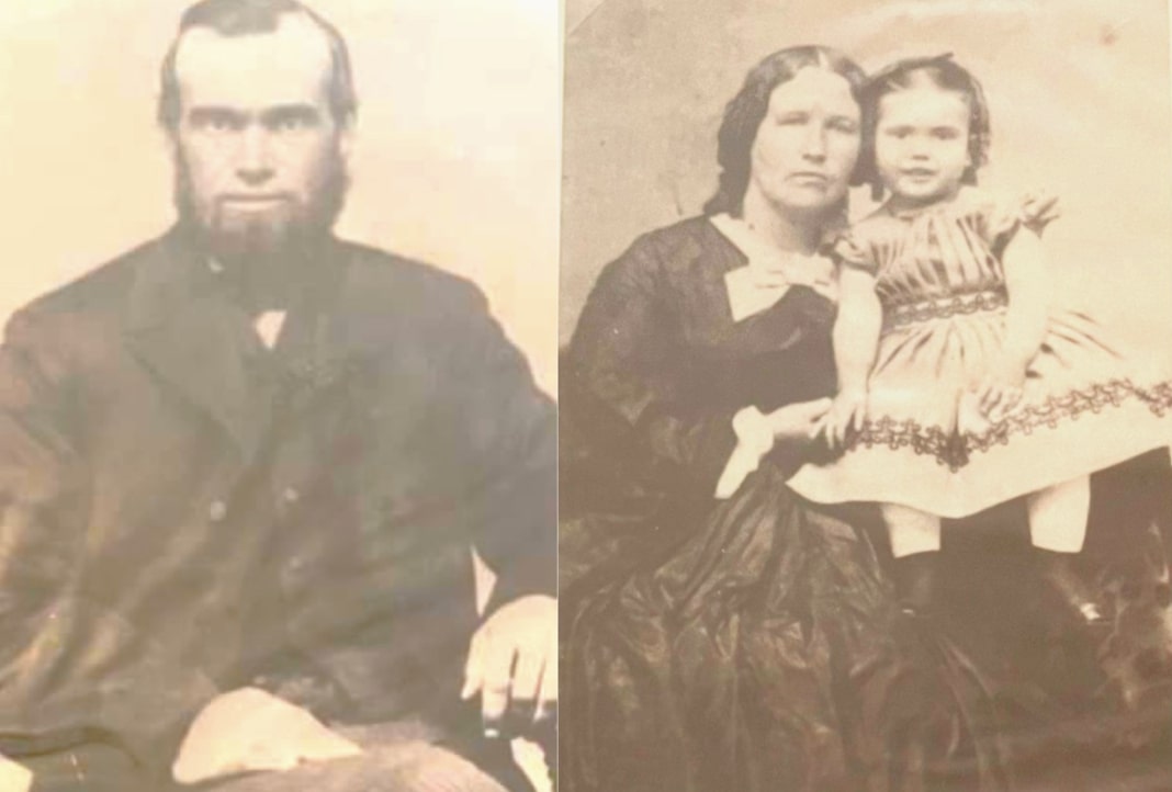 Photos: Zenas Crocker, and his wife Annie Crocker with their daughter Susie. Credit: Sturgis Public Library. 