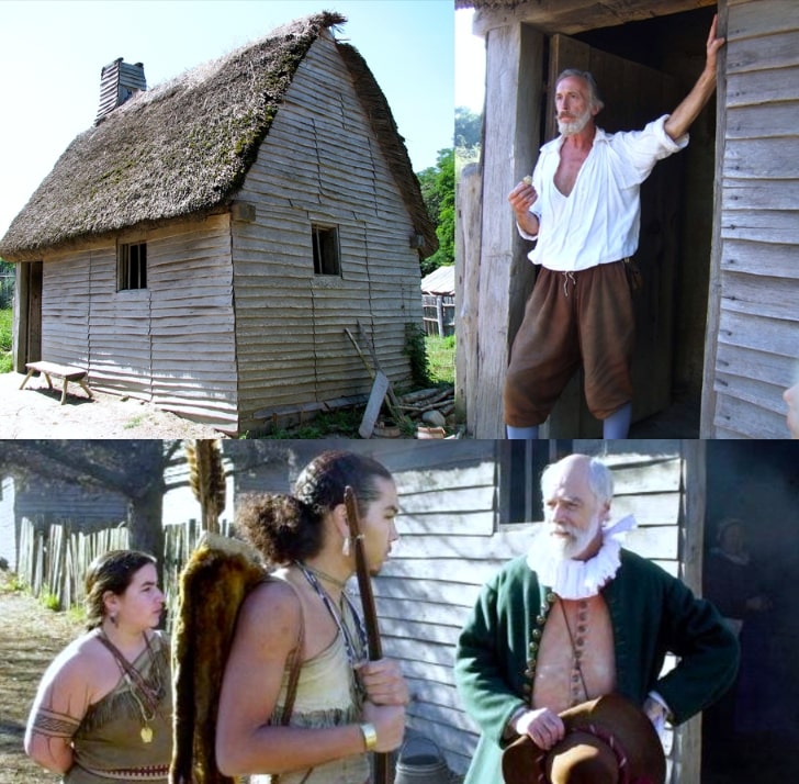 Photos: reenactors at Plymouth Colony featuring Stephen Hopkins. Courtesy of the Society of Mayflower Descendants in the Commonwealth of Pennsylvania.