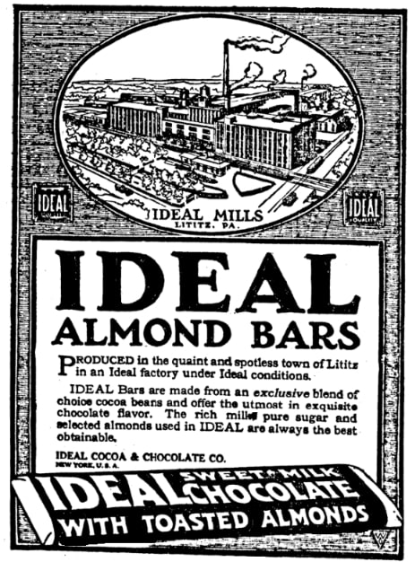 An article about chocolate, Evening Public Ledger newspaper 15 March 1920