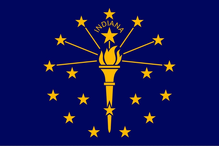 Illustration: Indiana state flag. Credit: Wikimedia Commons.
