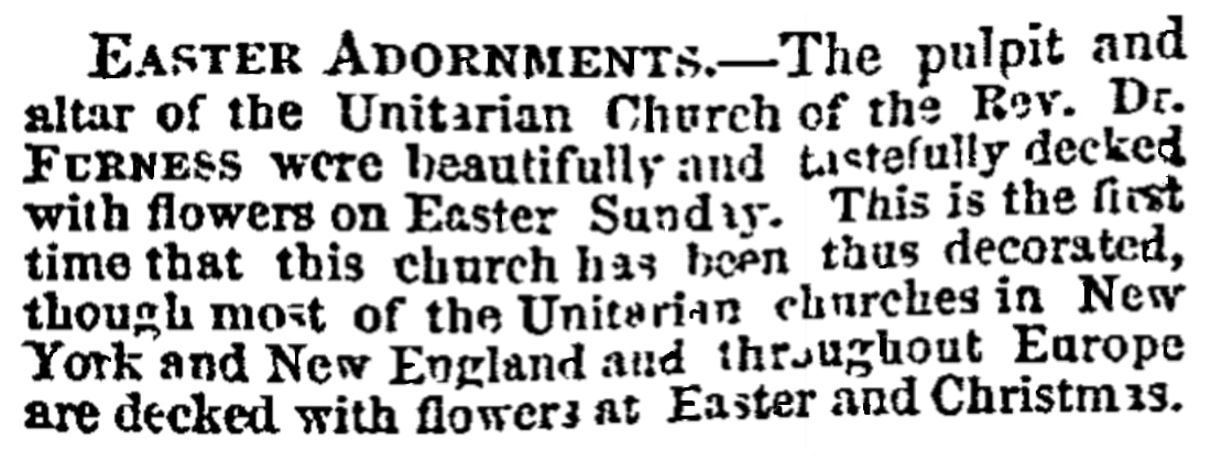 An article about Easter, Philadelphia Inquirer newspaper 3 April 1861