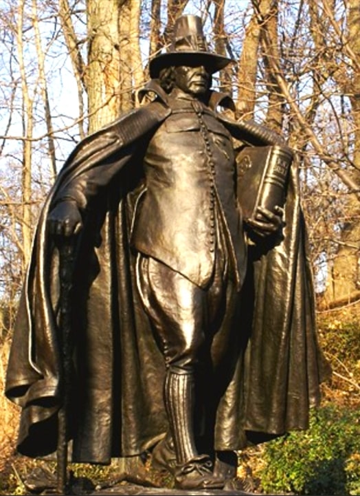 Photo: “The Pilgrim” bronze statue, Philadelphia, Pennsylvania. Credit: Historical Marker Database.