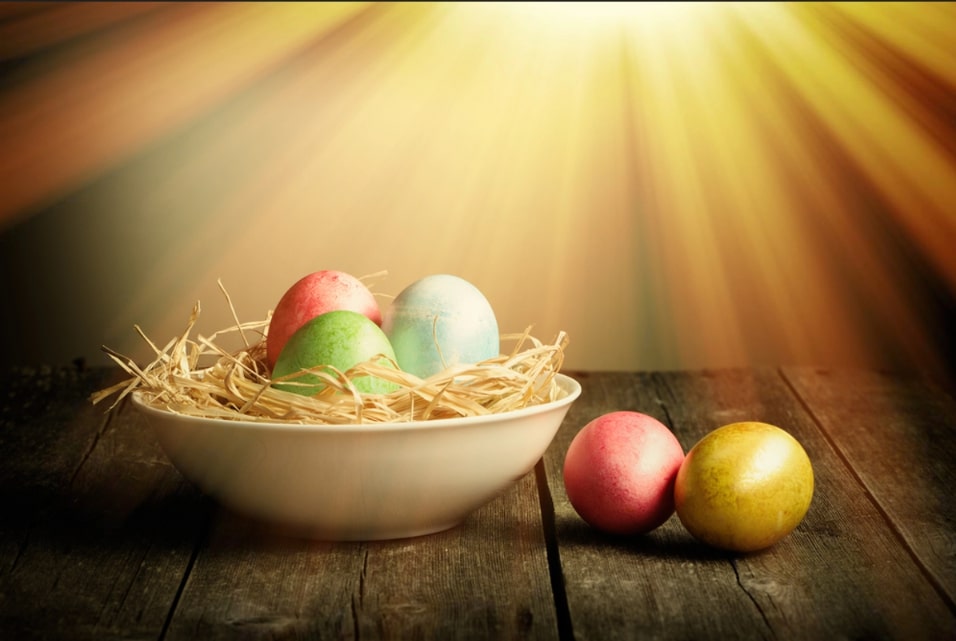 Photo: decorated Easter eggs.