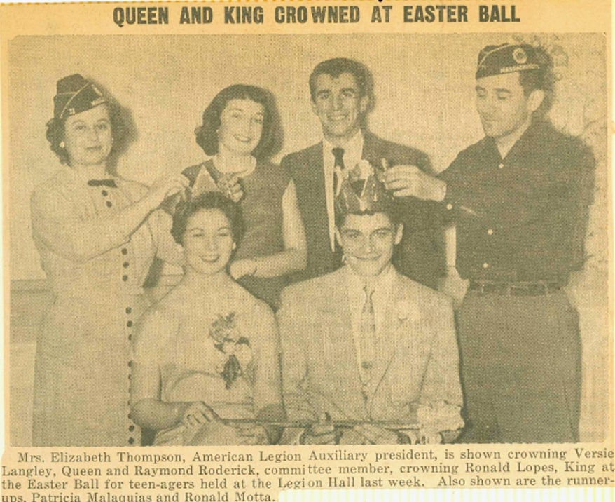 Photo: queen and king at Provincetown, Massachusetts, Easter ball, 1954. Credit: Provincetown History Project Morris Light Post 71 American Legion Scrapbook.