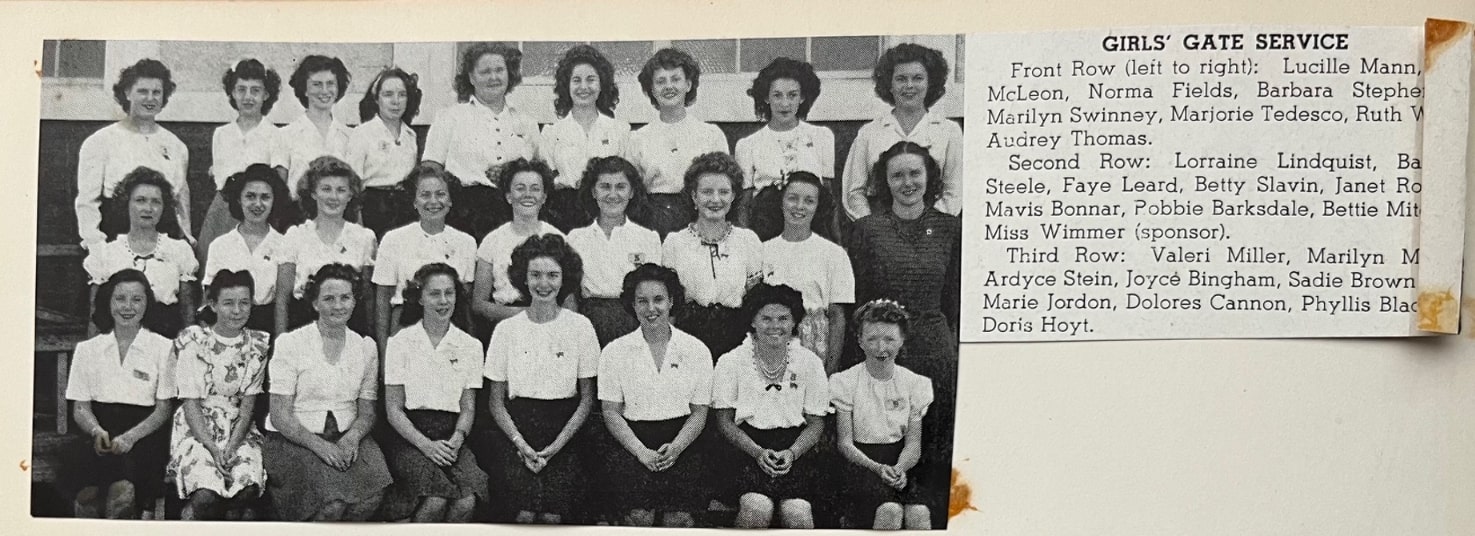 Photo: Girls’ Gate Service group in school memory book. Credit: Gena Philibert-Ortega.