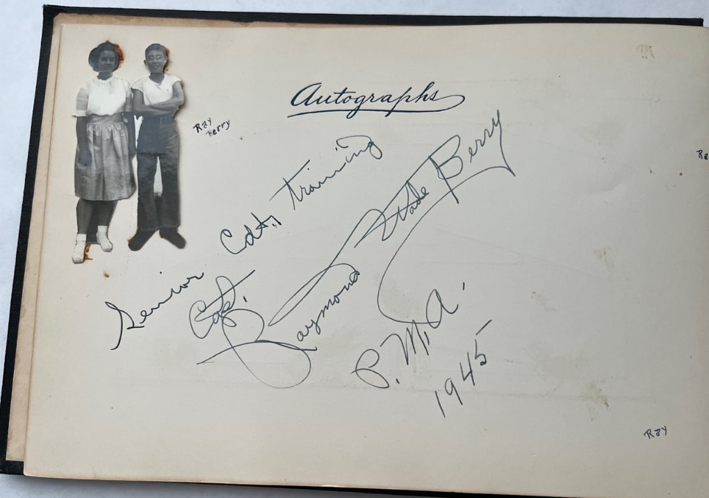 Photo: Raymond Wade Berry page in school memory book. Credit: Gena Philibert-Ortega.