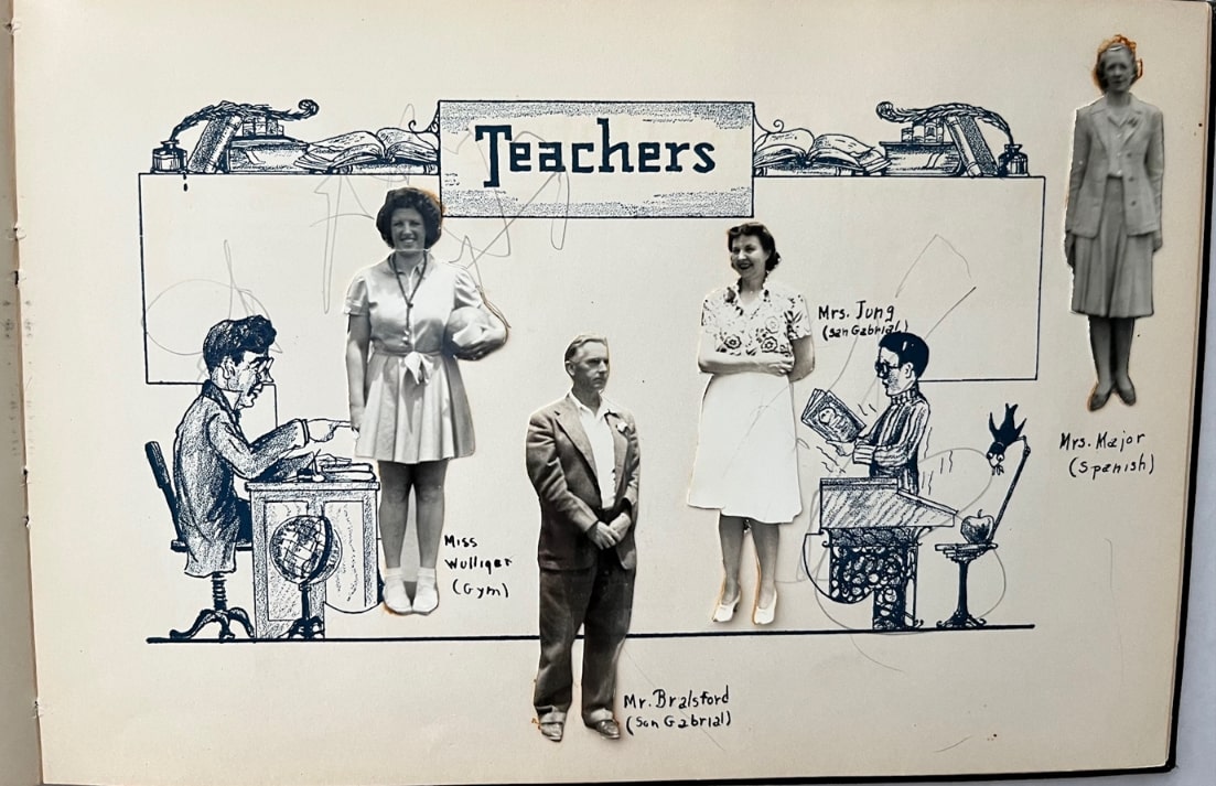 Photo: teachers’ page in school memory book. Credit: Gena Philibert-Ortega.
