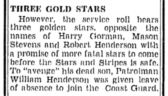 An article about fallen heroes from WWII, Boston Herald newspaper 10 January 1943