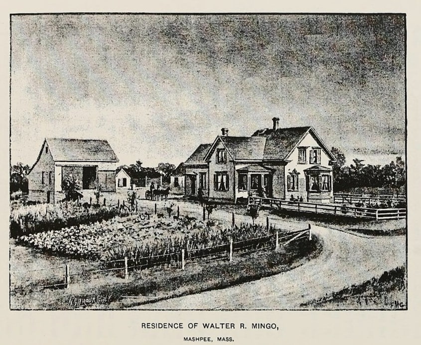 Illustration: Walter Mingo House, located at 218 Great Neck Road, North Mashpee, Massachusetts. Credit: Barnstable Public Library.