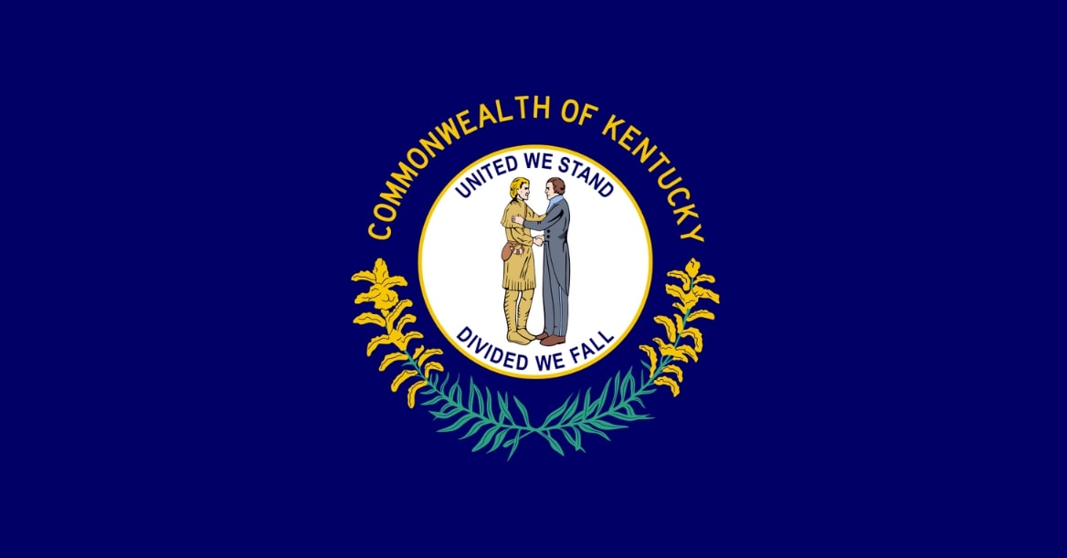Illustration: Kentucky state flag. Credit: Wikimedia Commons.