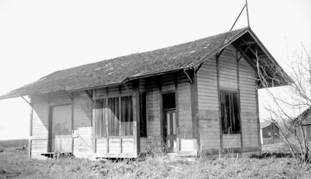 Photo: abandoned railroad depot at Ballston, Polk County, Oregon. Credit: Salem Public Library Historic Photograph Collections, Salem Public Library, Salem, Oregon.