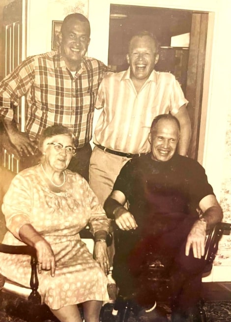 Photo: three Crocker brothers with their mother. Credit: Katie Crocker.
