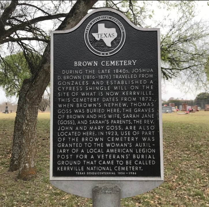 Photo: Brown Cemetery sign, Kerrville, Texas. Credit: Gena Philibert-Ortega.
