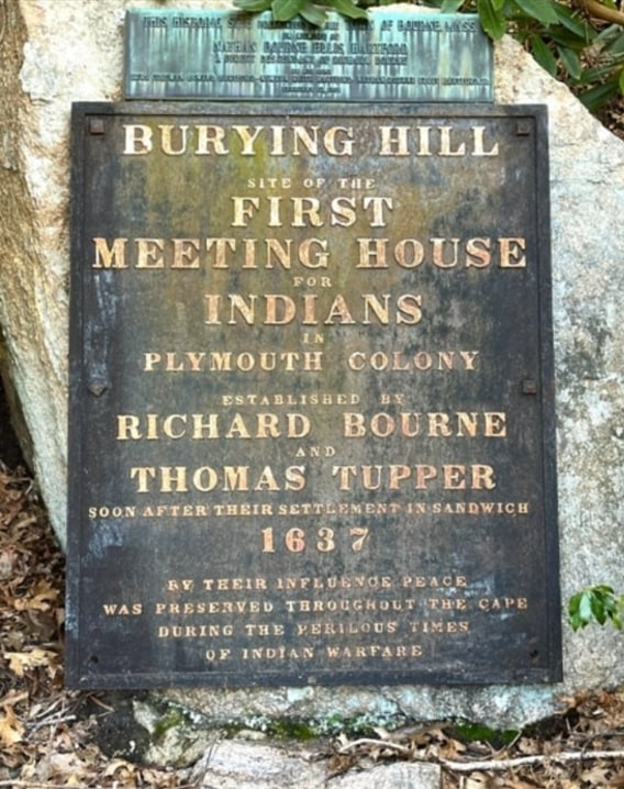 Photo; Burying Hill historical marker in Bournedale, Massachusetts. Credit: Historical Marker Database; Ralph Cahoon.