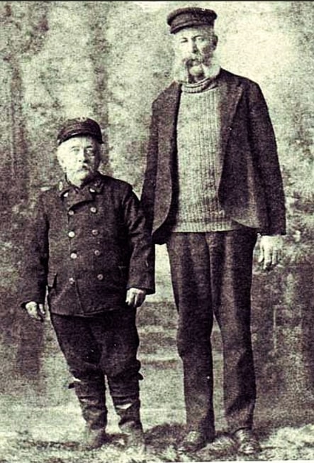 Photo: Captain Charles H. Hinckley (left) and his assistant, Captain Walter Franklin Carney, taken in 1912. Credit: Boston Public Library.