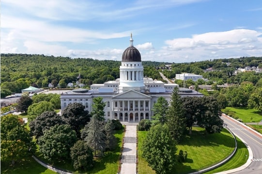 Photo: the Maine State House, Augusta, Maine. Credit: Quintin Soloviev; Wikimedia Commons.
